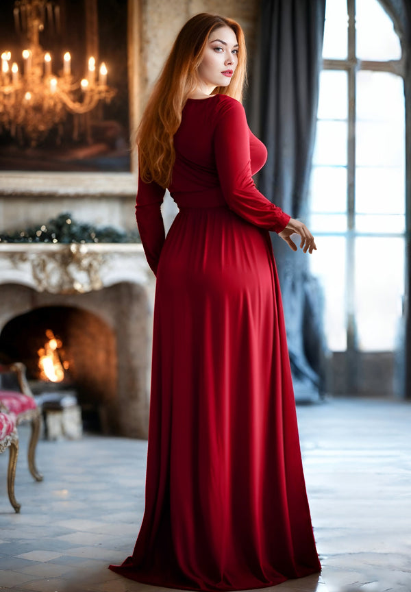 Eleanor Plus Size Gown In Deep Red Eleanor Plus Size Gown In Deep Red