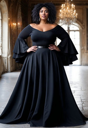 Idia Plus Size Evening Gown In Black