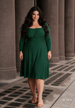 Livia Dress in Emerald Green