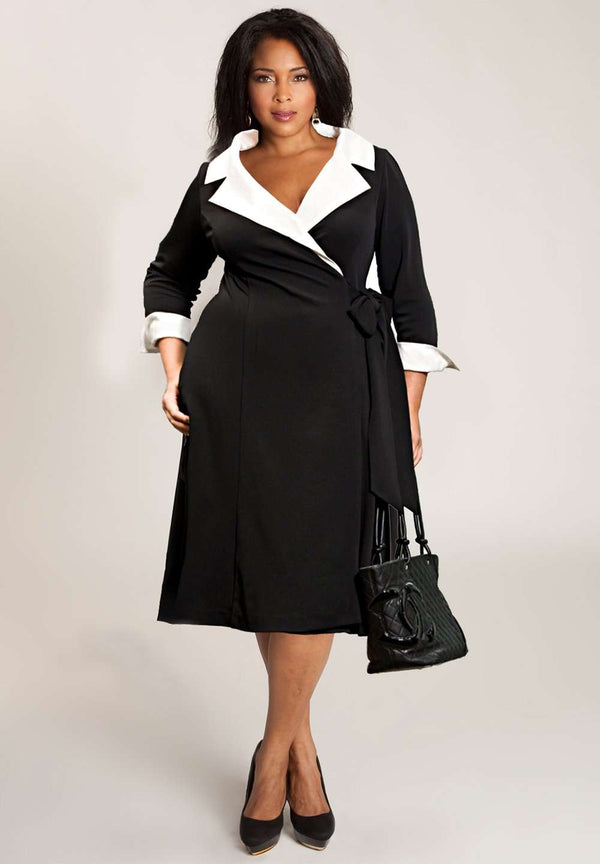 Black and White plus size wrap dress | IGIGI.com Black and White plus size wrap dress | IGIGI.com