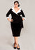 Jackie Wrap Knit Jacket In Black With Interchangeable Collars (Made To Order)