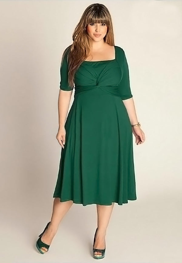Emerald wrap plus size dress