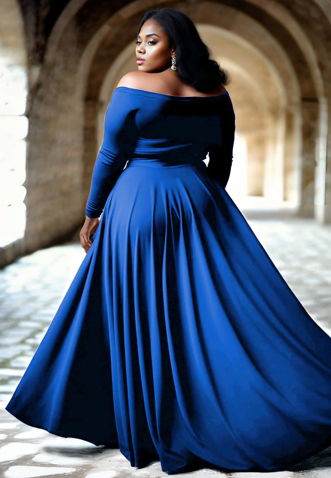 Berenice Plus Size Evening Gown in Royal Blue