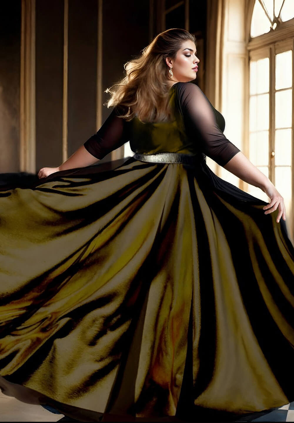 Charlotte Gown in Black and Gold