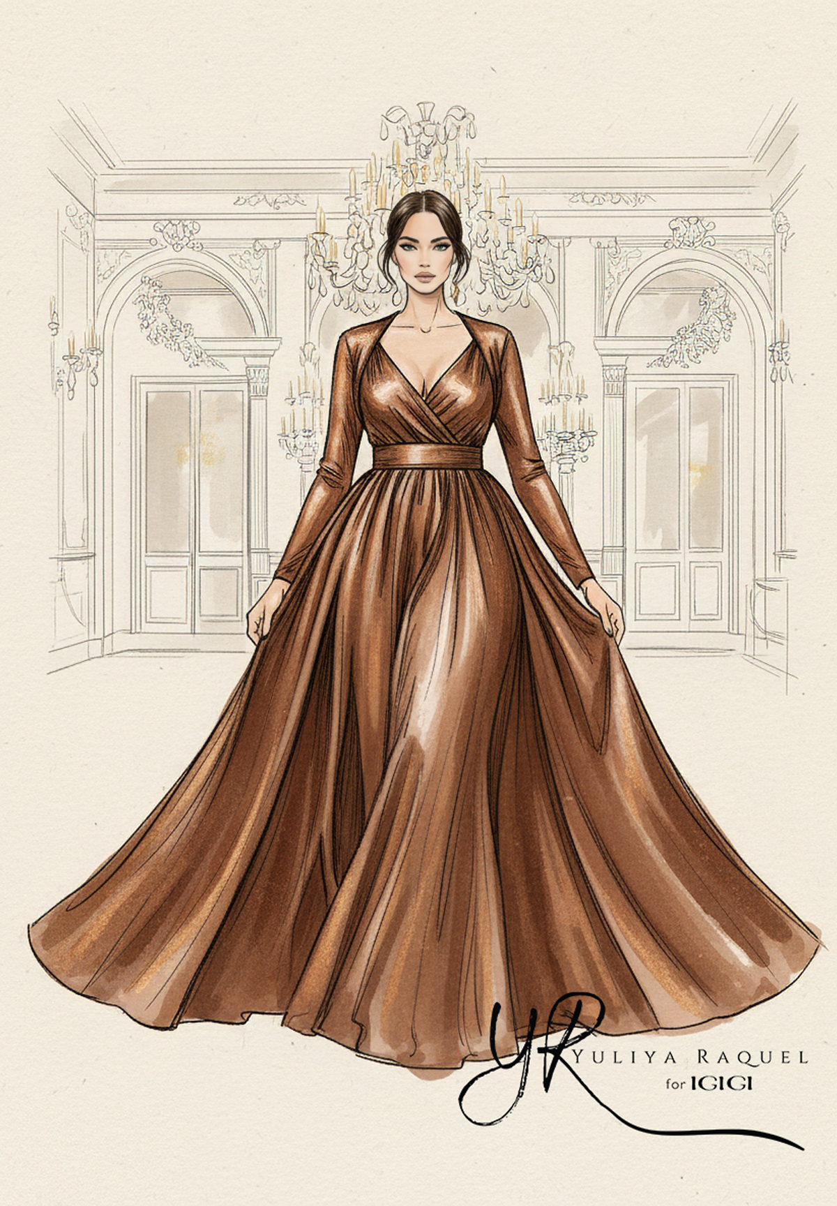 Cleopatra Gown In Copper