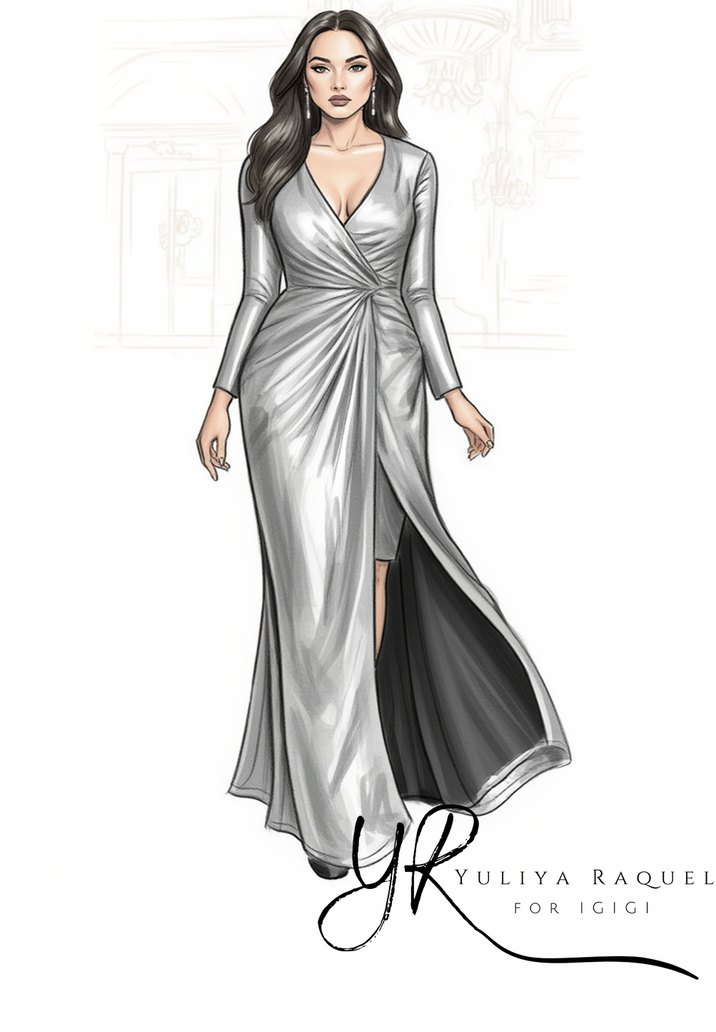 Lunna Gown In Silver