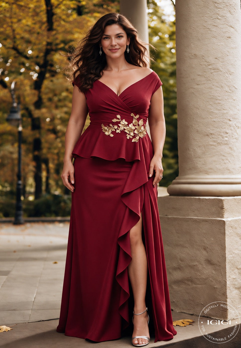Elowen Gown in Bordeaux