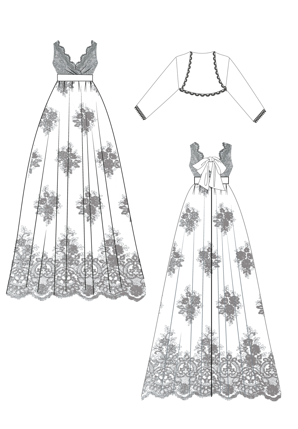 Frederika Plus Size Lace Wedding Gown In Ivory