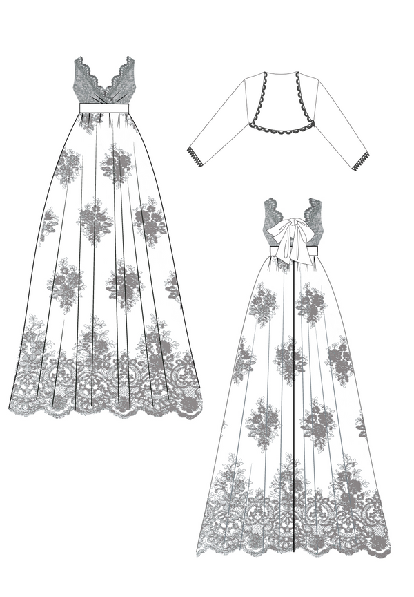 Frederika Plus Size Lace Wedding Gown In Ivory