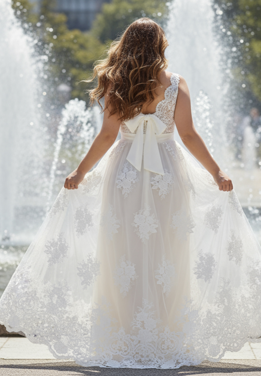 Frederika Plus Size Lace Wedding Gown In Ivory