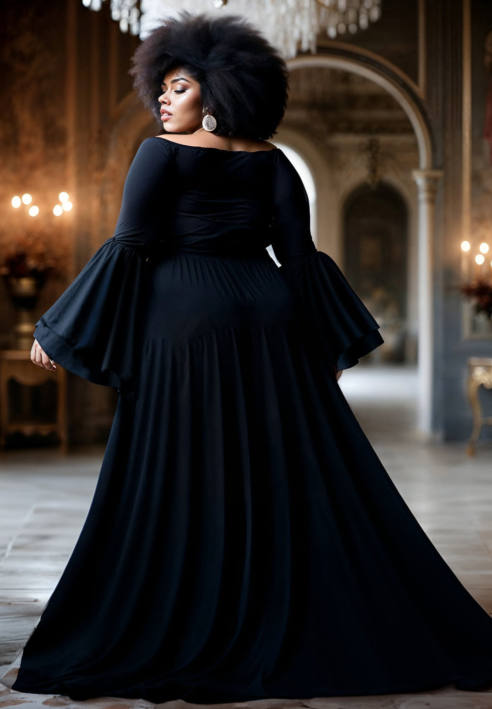 Idia Plus Size Evening Gown in Black Idia Plus Size Evening Gown in Black