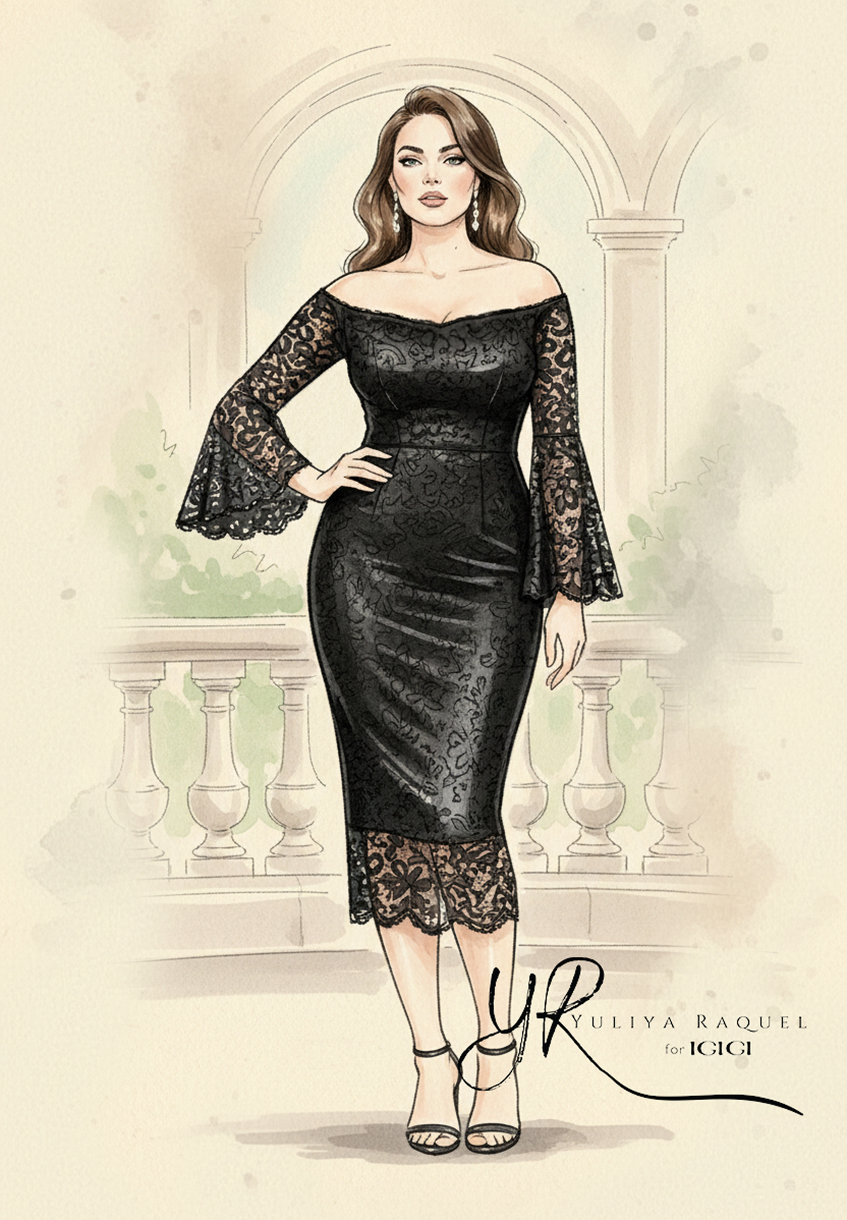 Justine Black Lace Dress