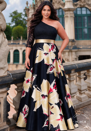 Sabine Gown in Black Floral