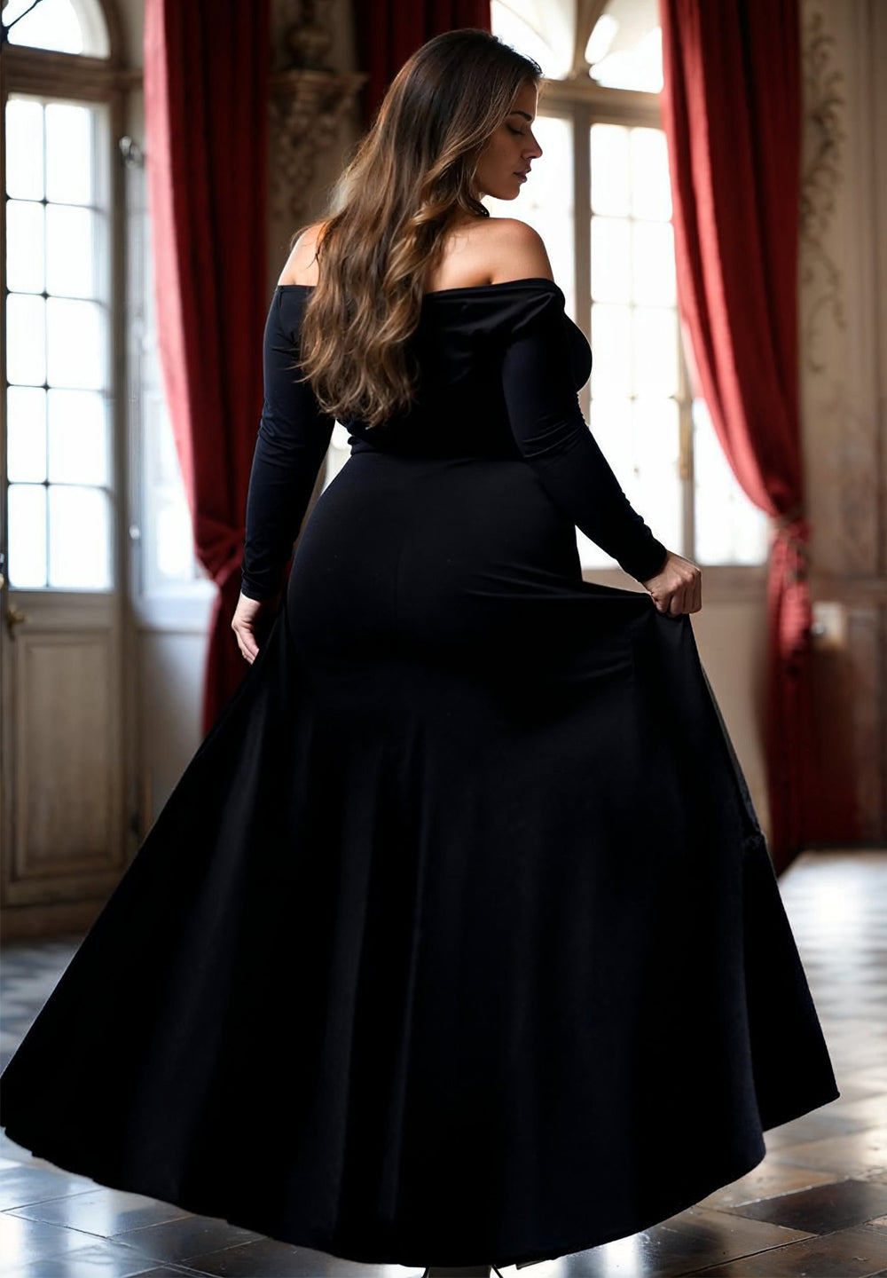 Zenobia Plus Size Evening Dress In Black Zenobia Plus Size Evening Dress In Black