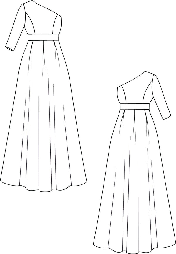 Marcella One-shoulder Lace Gown