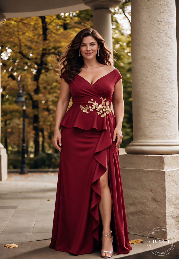 Elowen Gown in Bordeaux
