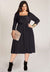 Nellie Wrap Dress In Onyx (Made To Order)