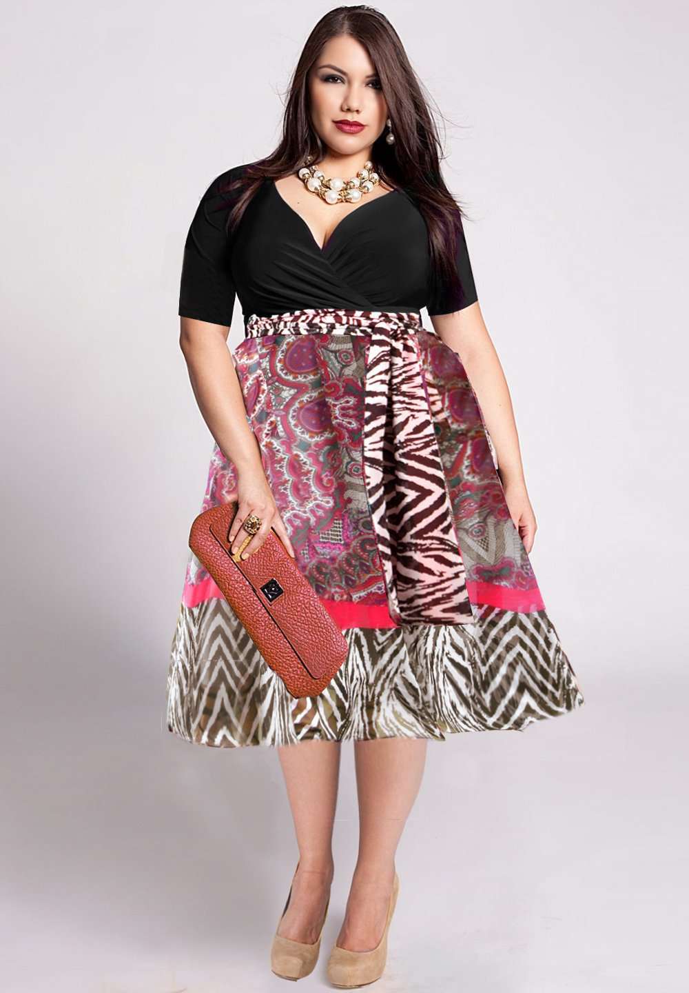 Made to measure plus size printed dress1