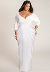Plus size wedding dress with soft pleats at the A-line skirt