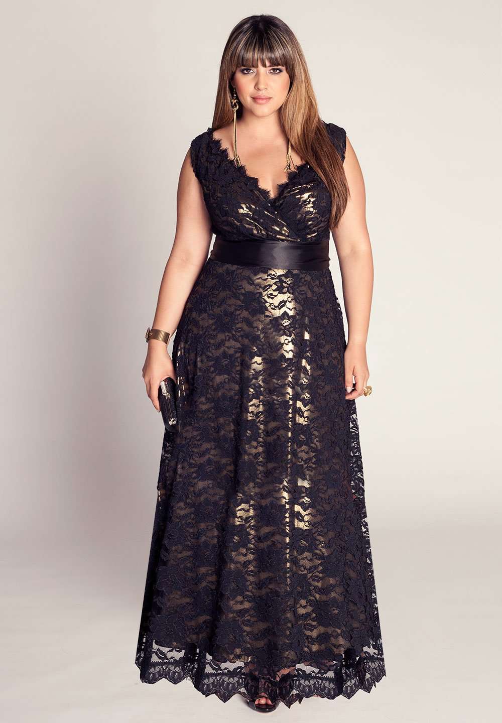 Made to measure plus size lace dress in black