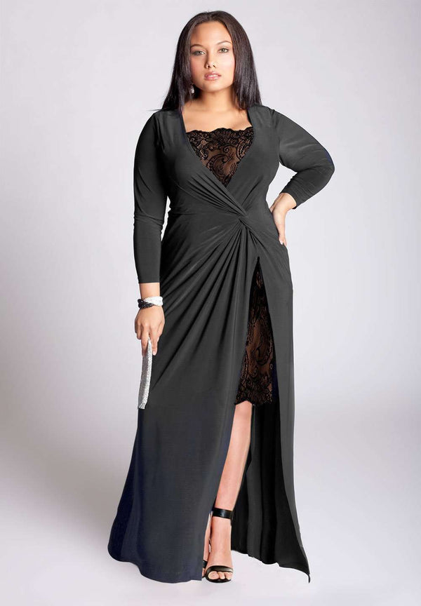 Made to measure plus size black gown | IGIGI.com