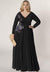 Kate Embroidered Flower Plus Size Dress in Black (Made To Order)