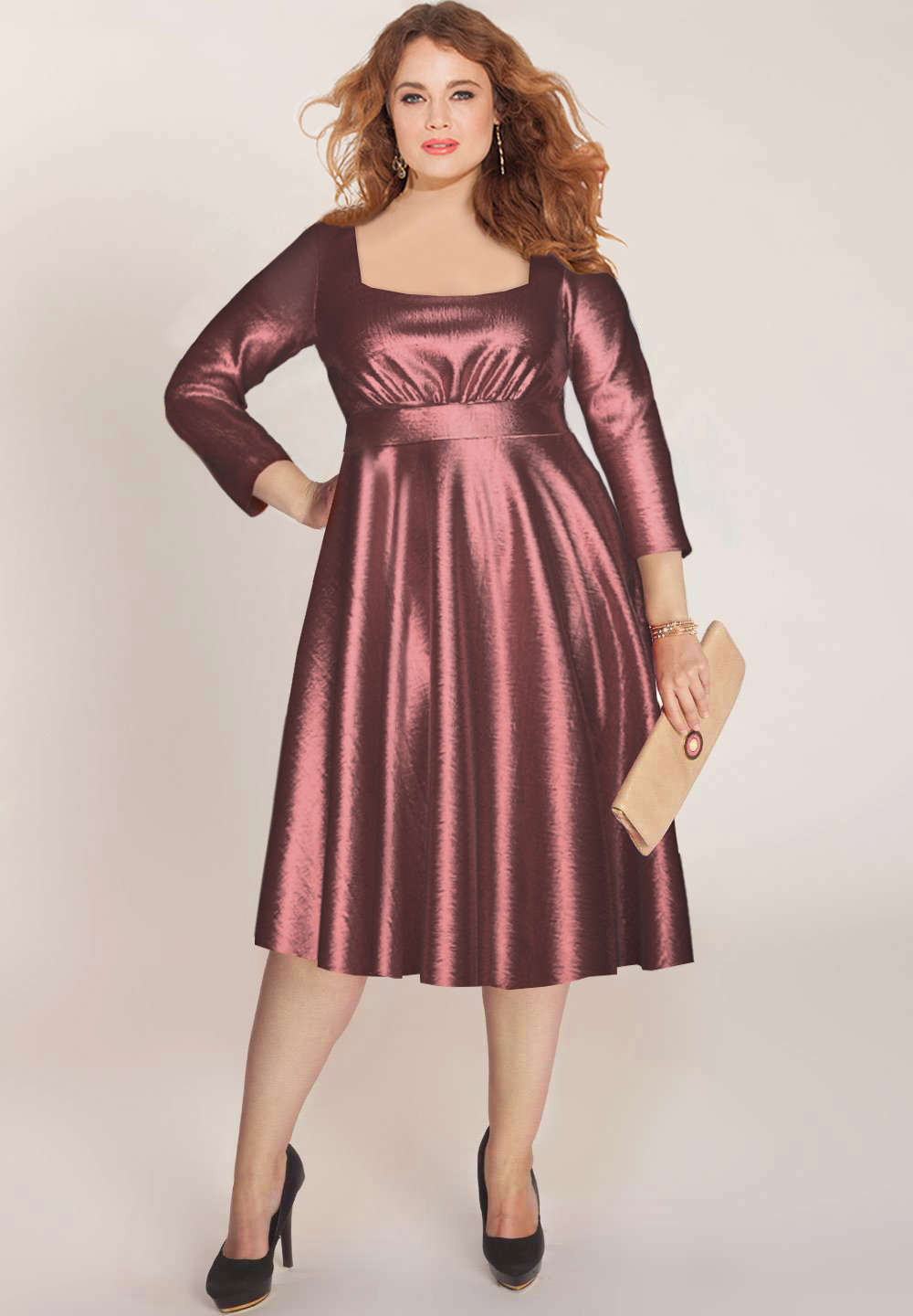 Plus size top metallic dress